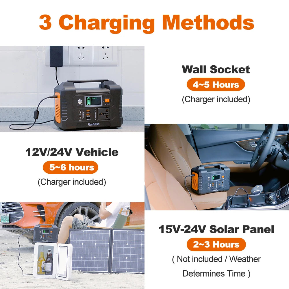 E200 Portable Power Station 200W Solar Generator 151WH Battery AC DC Outdoor Power Supply Solar Charge